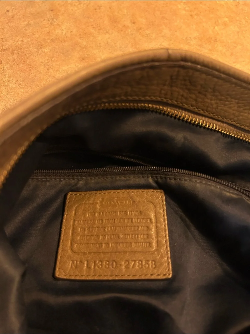 Coach Pebbled Leather Shoulder Hobo in Dark Brown with Gold Hardware